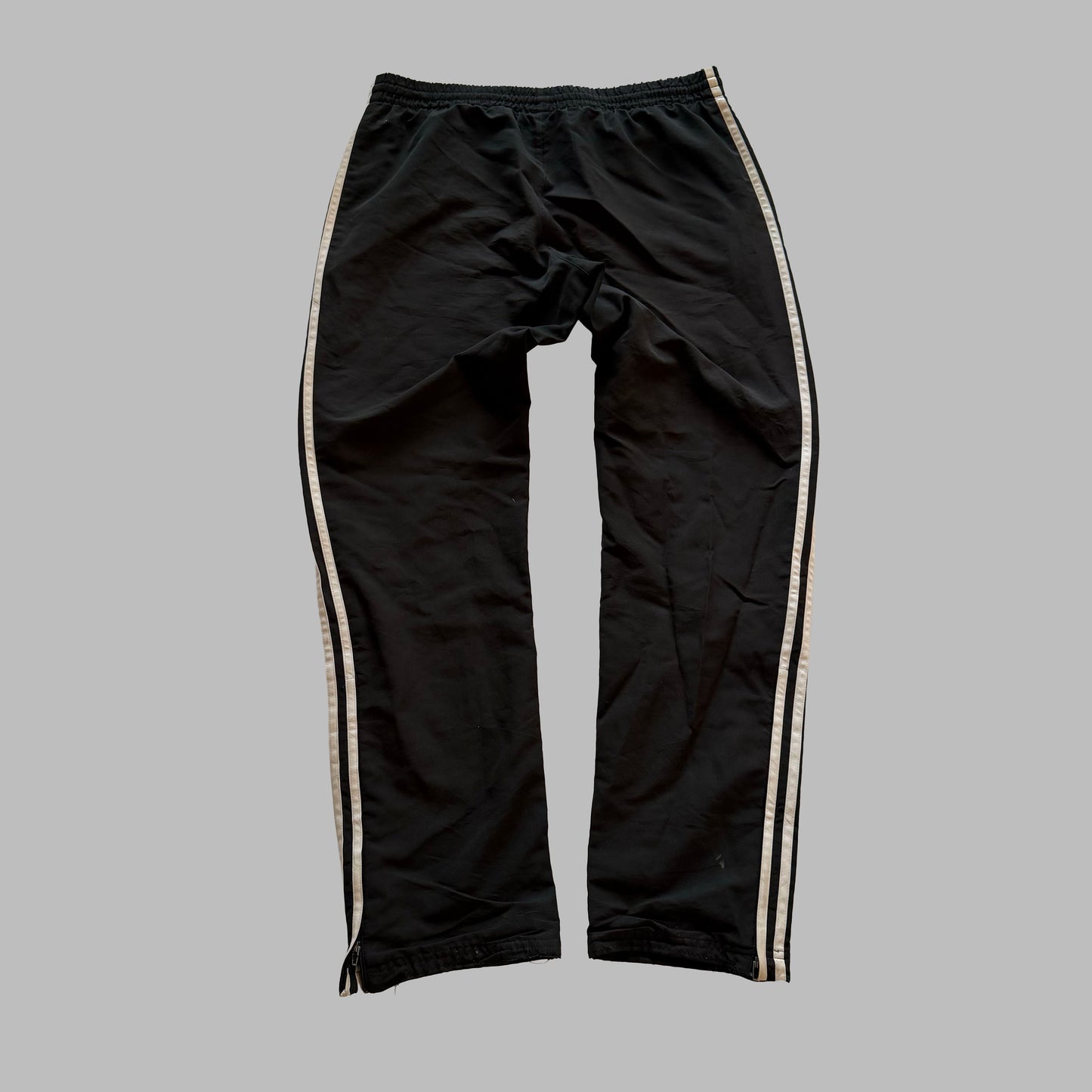 Y2K Adidas Three Stripe Wide Leg Track Pants - S
