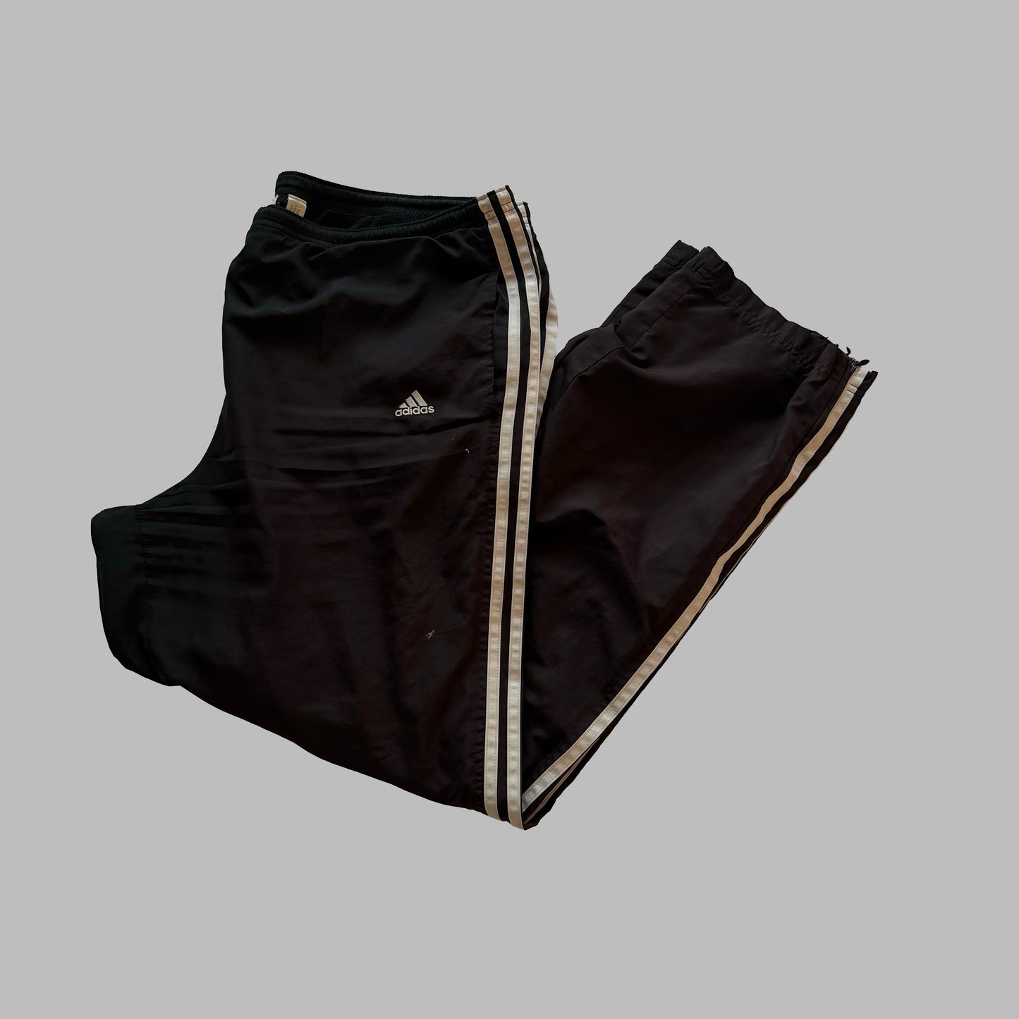 Y2K Adidas Three Stripe Baggy Track Pants - XL