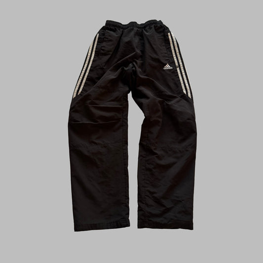 Y2K Adidas Three Stripe Wide Leg Track Pants - M