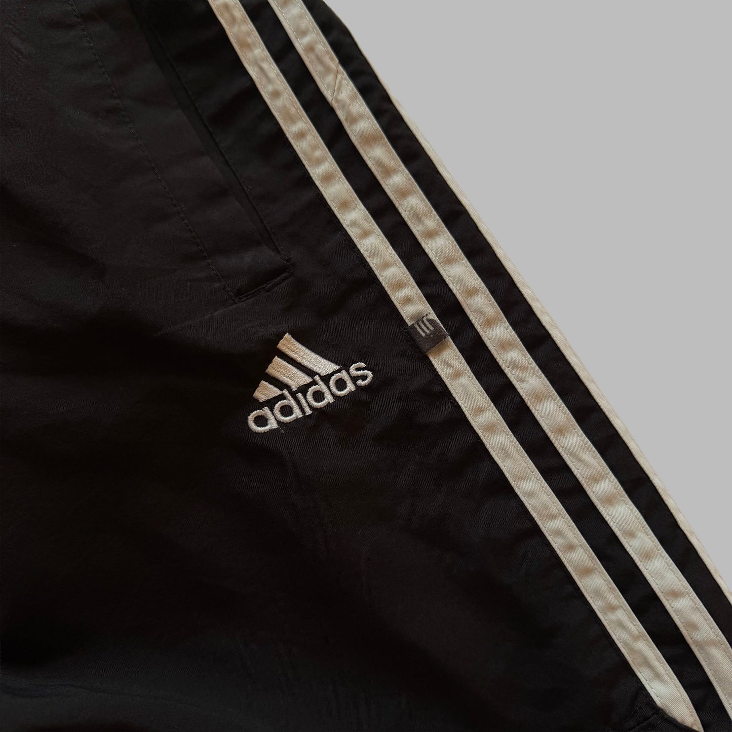 Y2K Adidas Three Stripe Wide Leg Track Pants - M