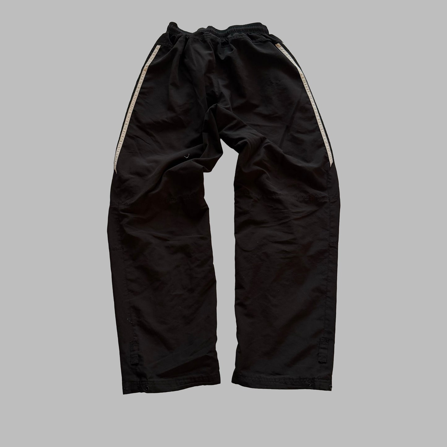 Y2K Adidas Three Stripe Wide Leg Track Pants - M