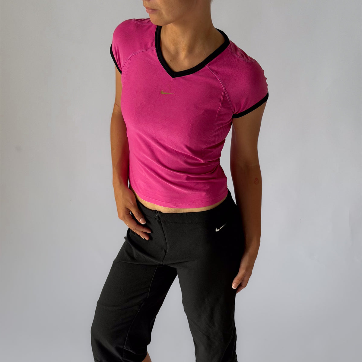 Y2K Nike Synched Ringer Activewear Top - XS