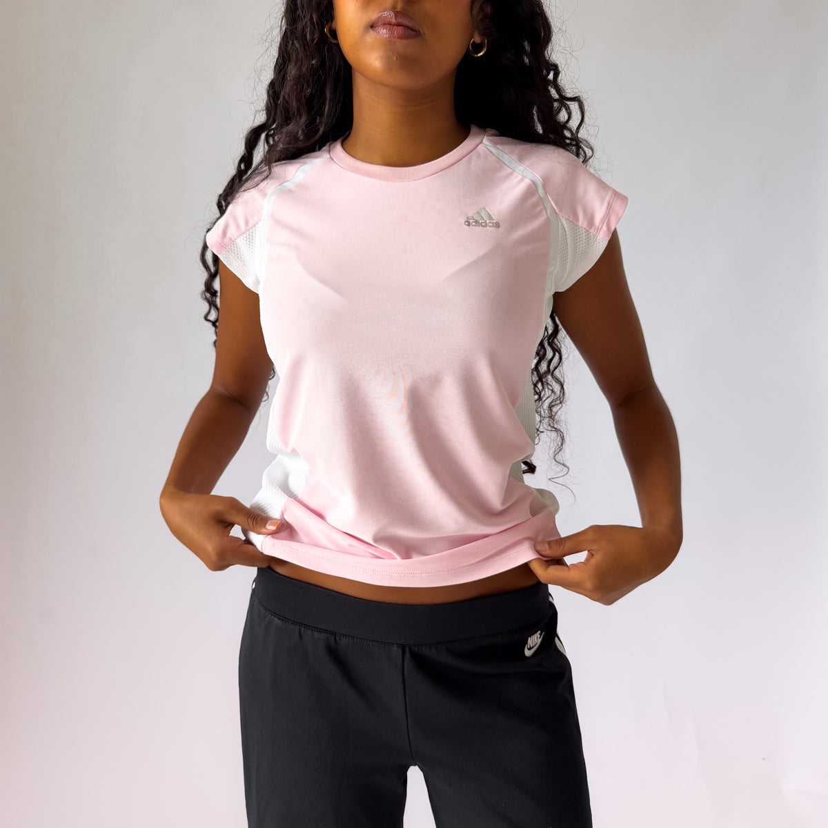 Y2K Adidas Panelled Activewear Top - M