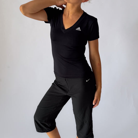 Y2K Adidas V-Neck Activewear Top - S