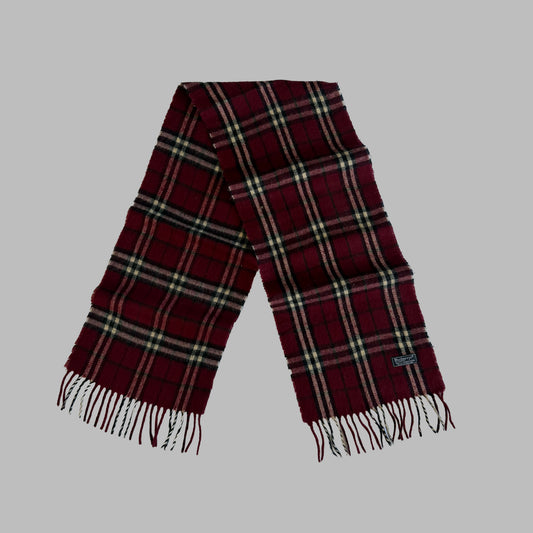 90s Burberry Lambswool Check Scarf