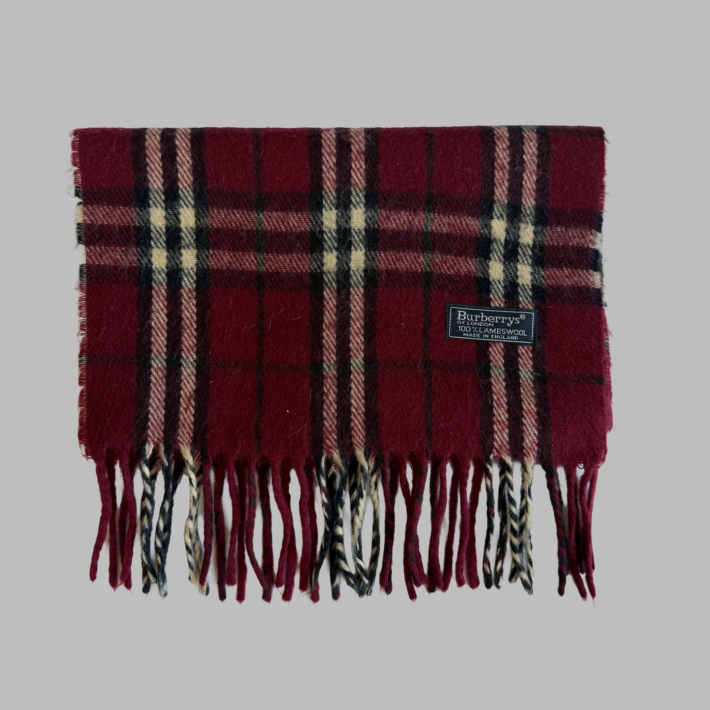 90s Burberry Lambswool Check Scarf