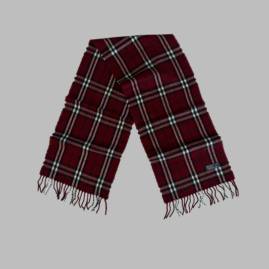 90s Burberry Lambswool Check Scarf