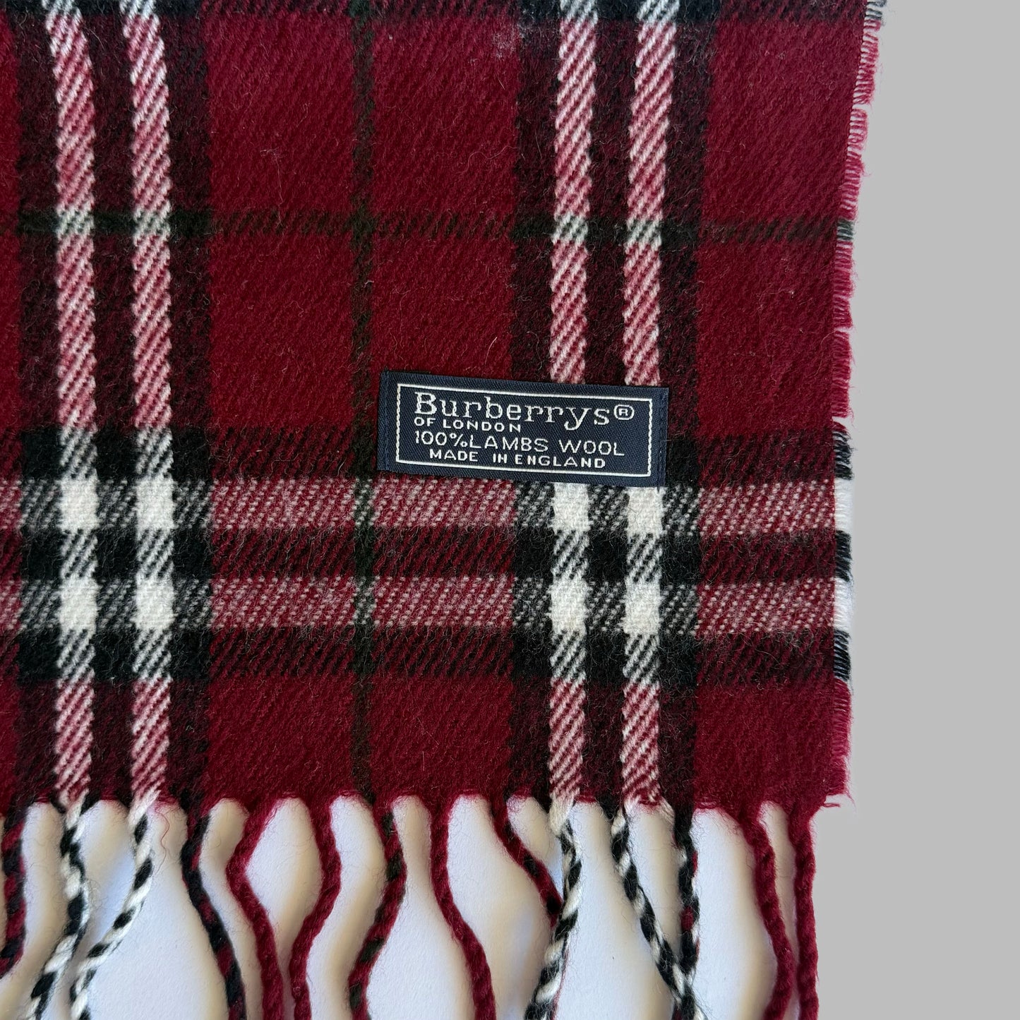 90s Burberry Lambswool Check Scarf
