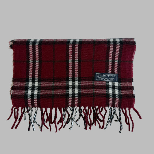 90s Burberry Lambswool Check Scarf