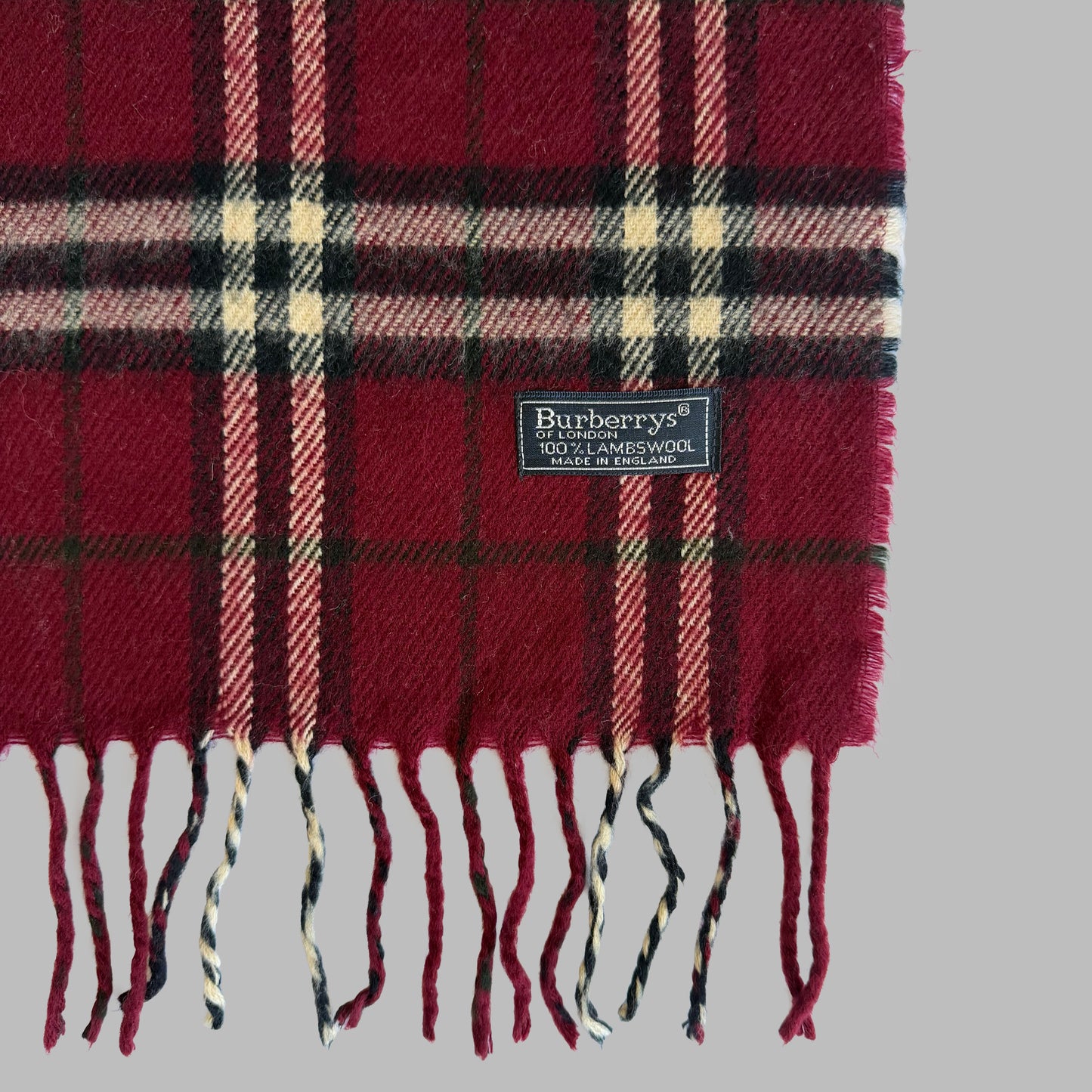 90s Burberry Lambswool Check Scarf