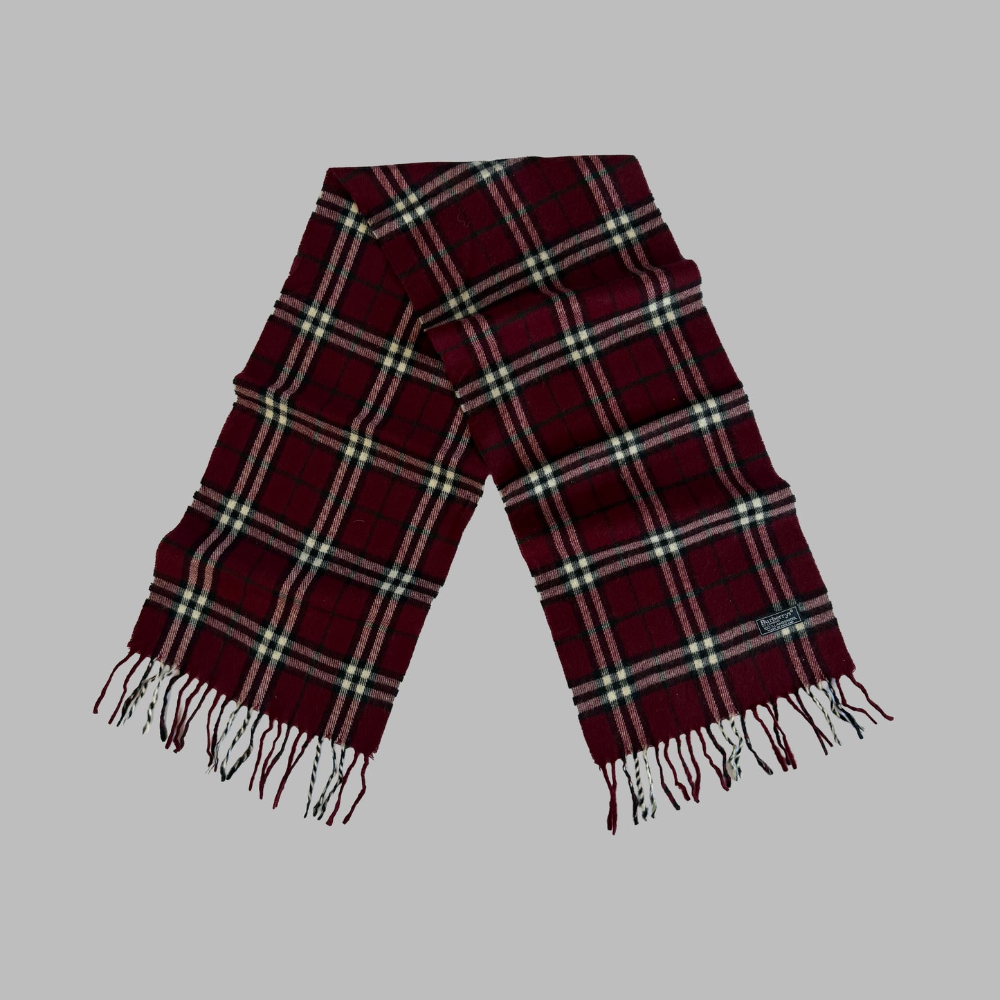 90s Burberry Lambswool Check Scarf
