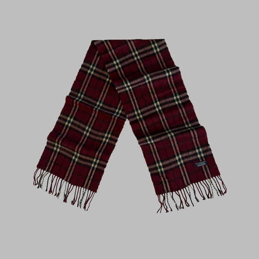 90s Burberry Lambswool Check Scarf