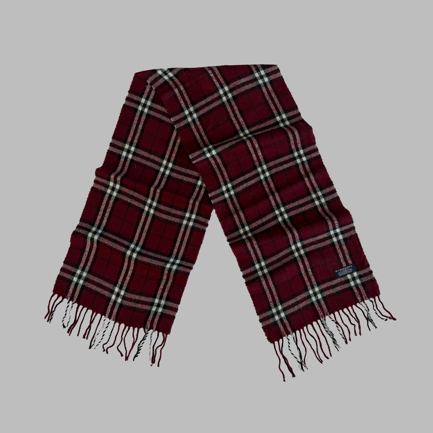 90s Burberry Lambswool Check Scarf