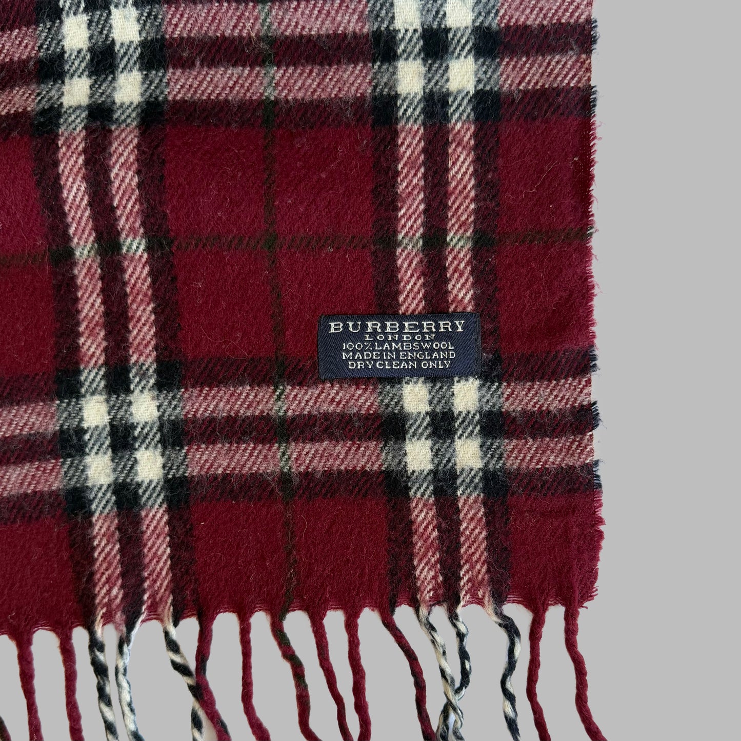90s Burberry Lambswool Check Scarf