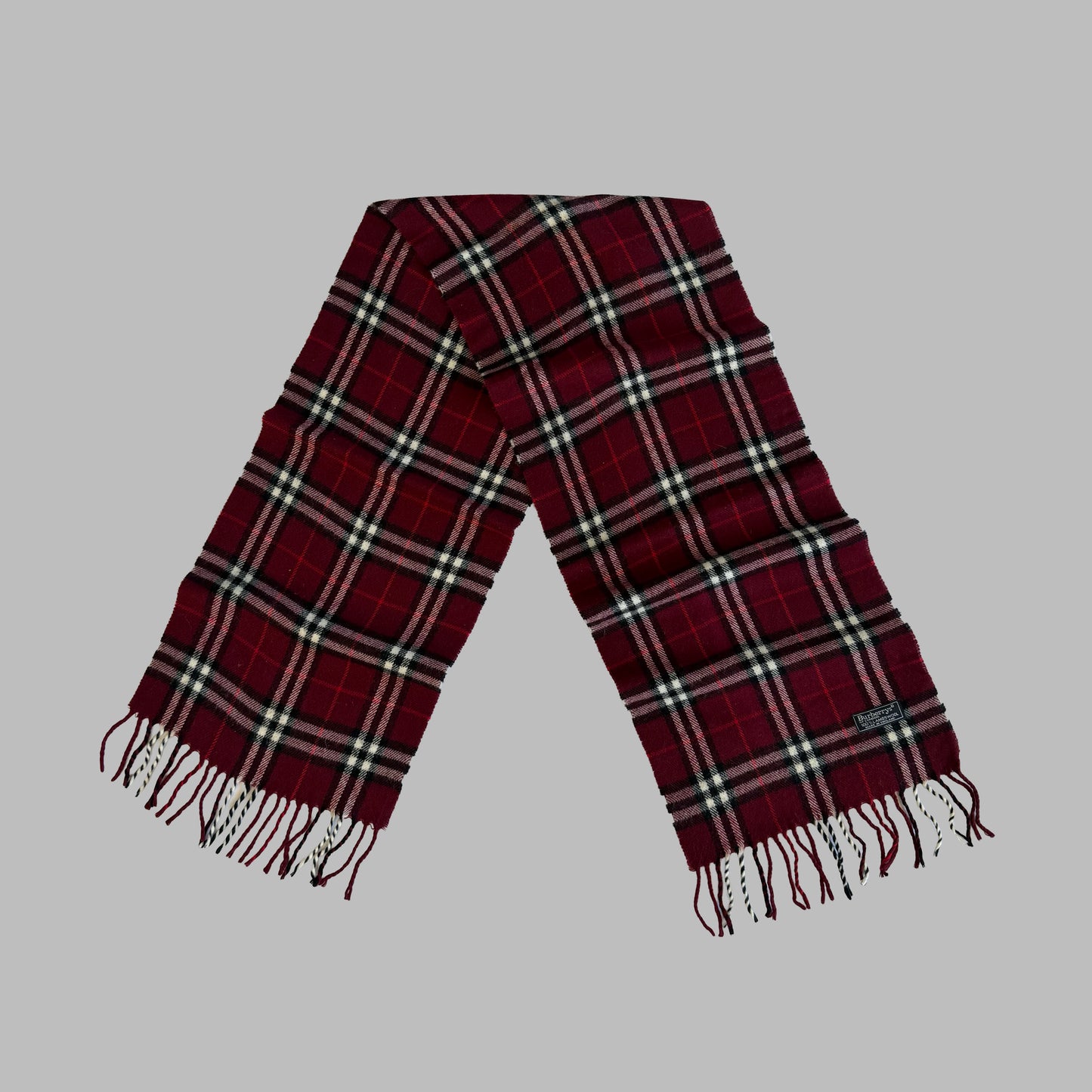 90s Burberry Lambswool Check Scarf