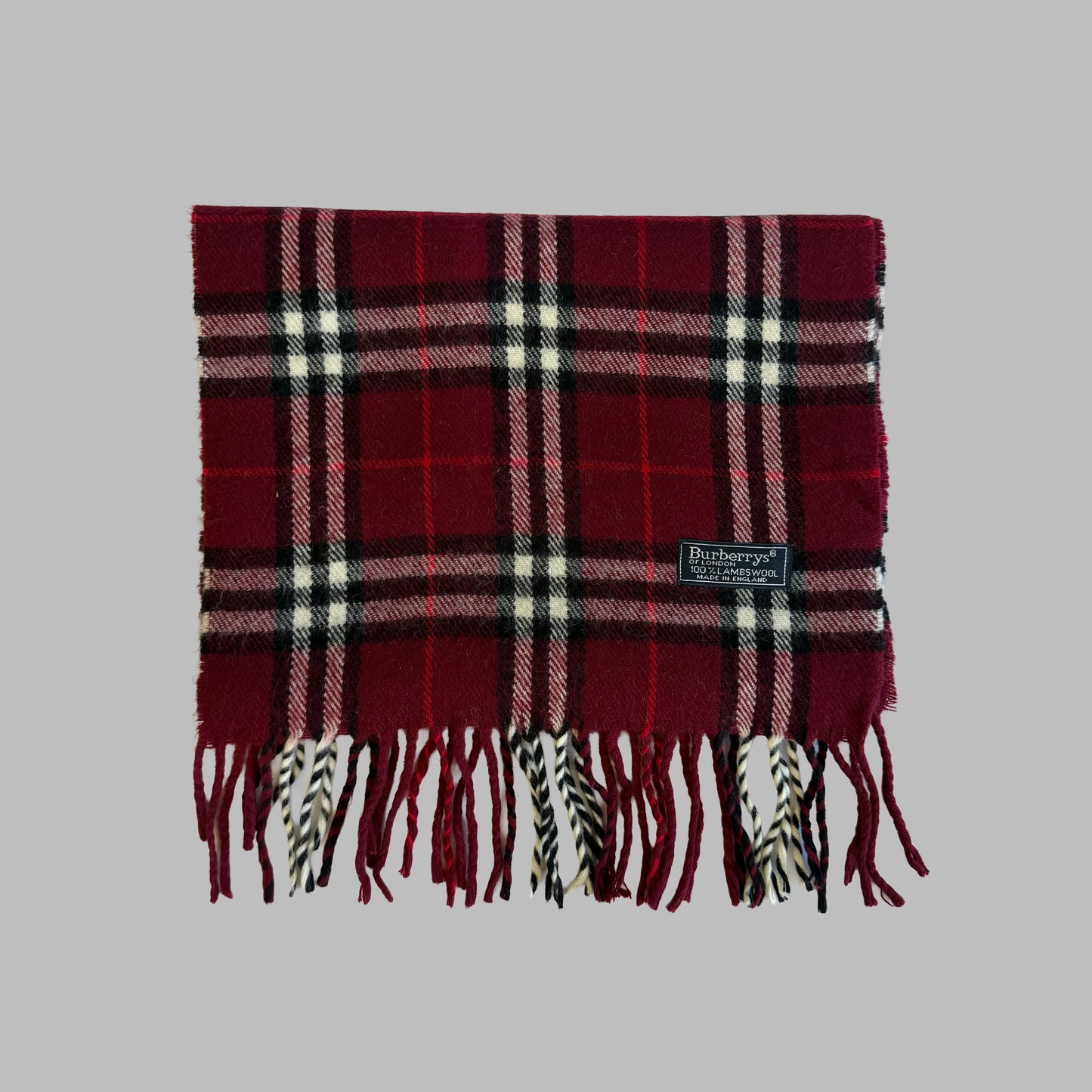 90s Burberry Lambswool Check Scarf