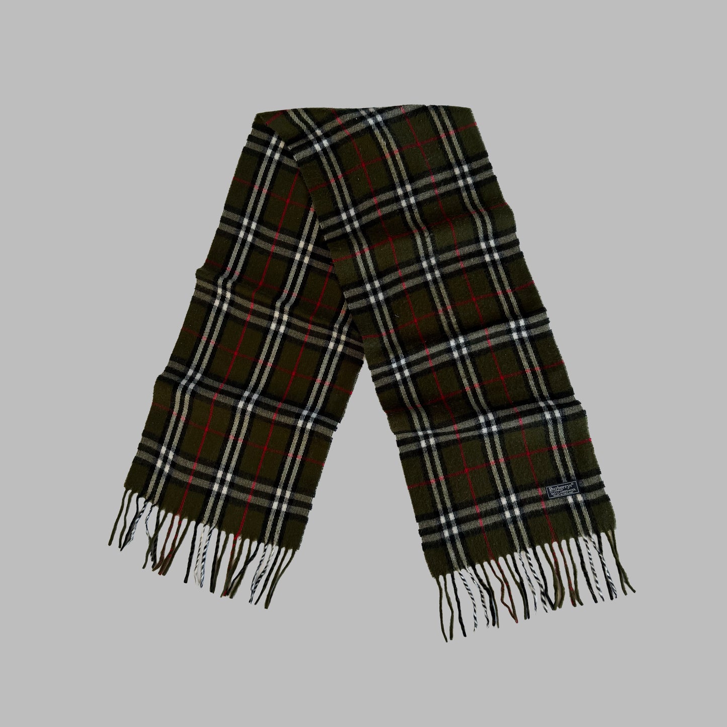 90s Burberry Lambswool Check Scarf
