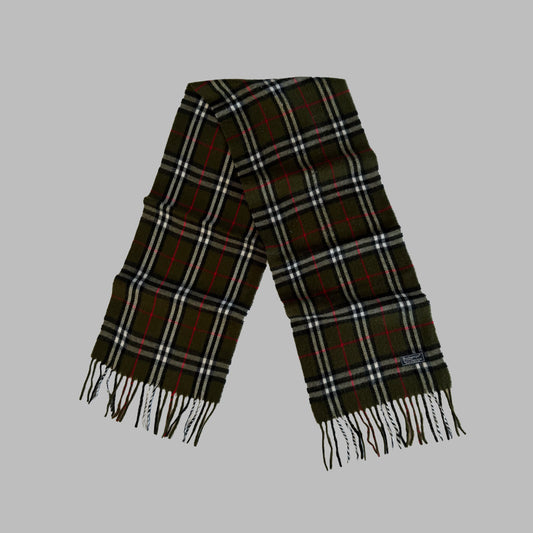 90s Burberry Lambswool Check Scarf