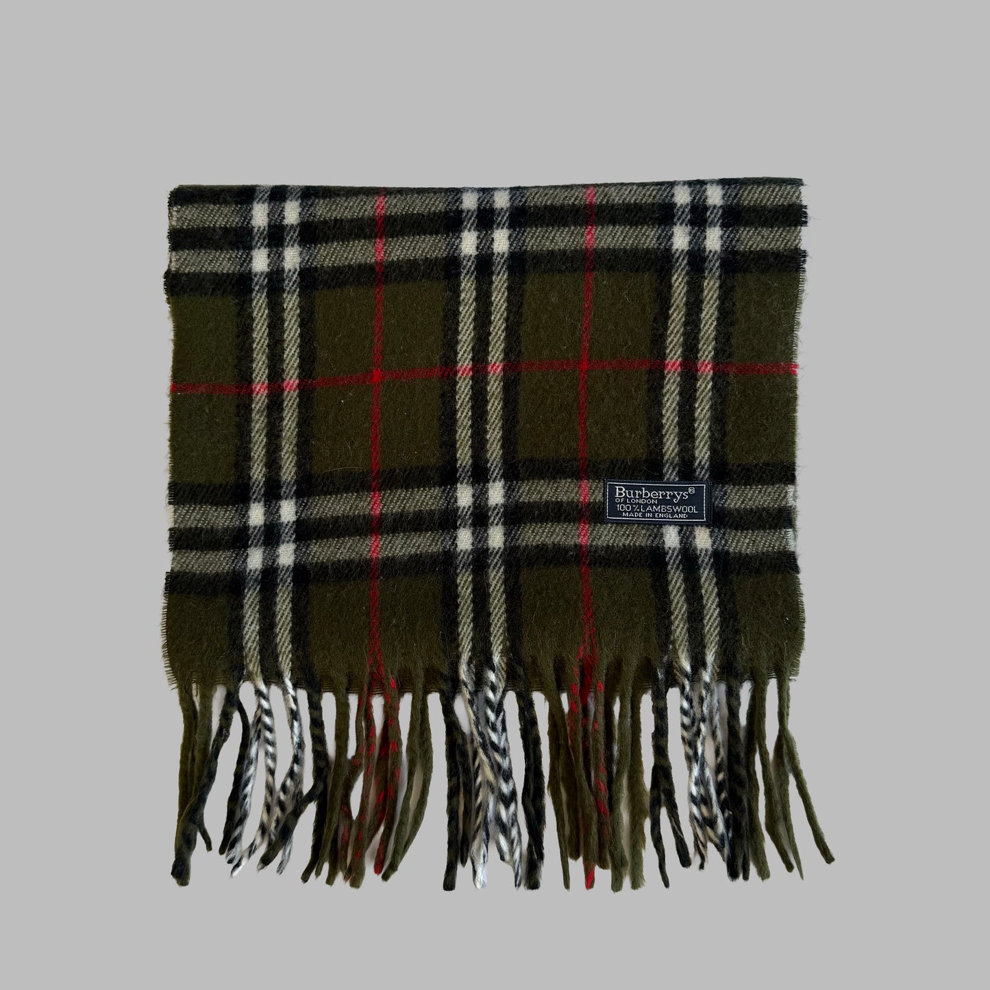 90s Burberry Lambswool Check Scarf
