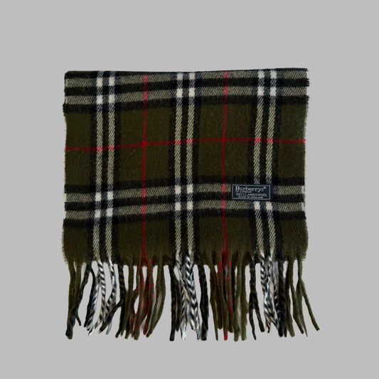 90s Burberry Lambswool Check Scarf
