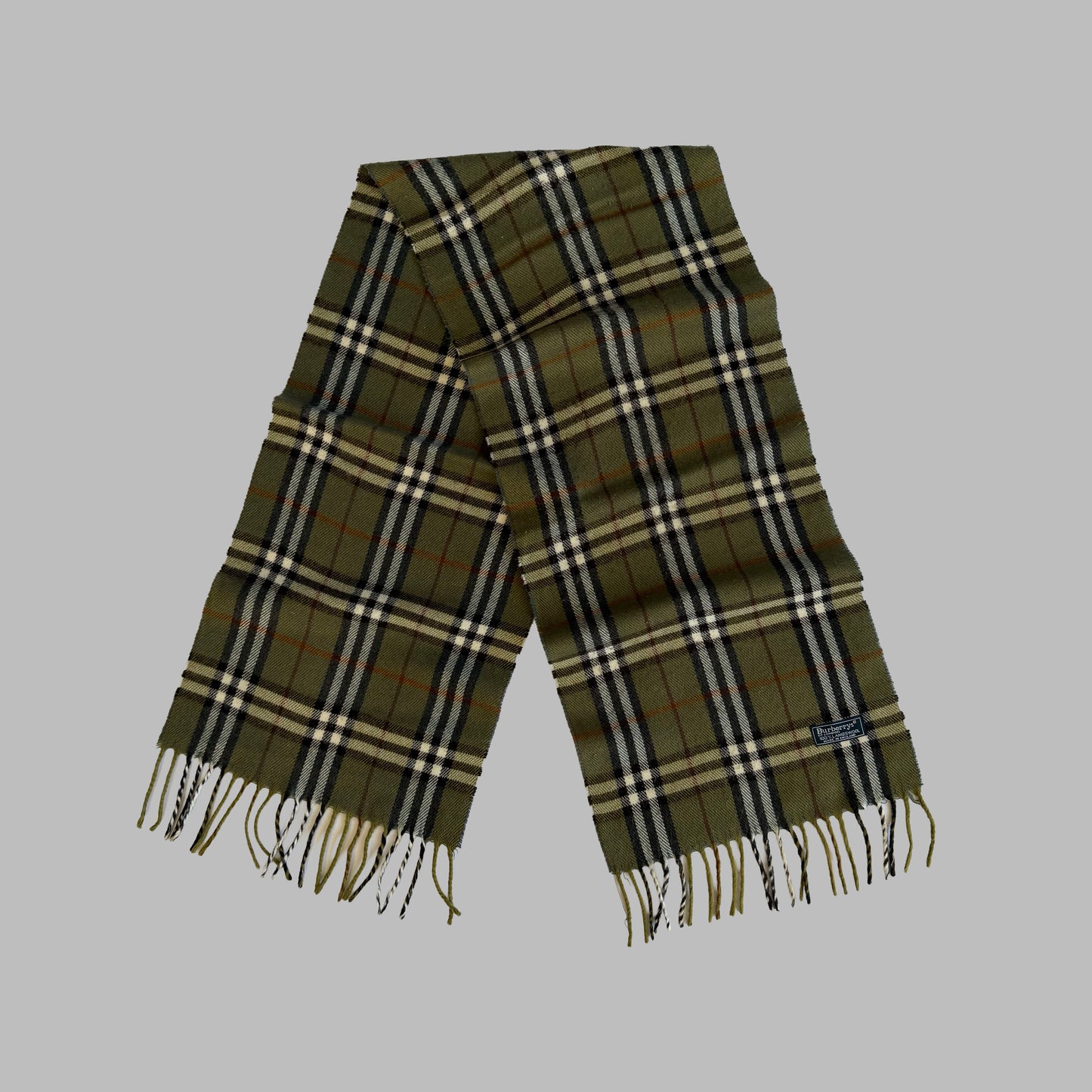 90s Burberry Lambswool Check Scarf