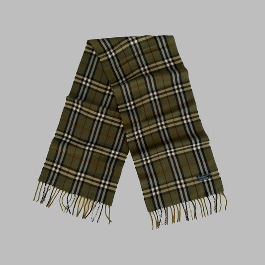 90s Burberry Lambswool Check Scarf