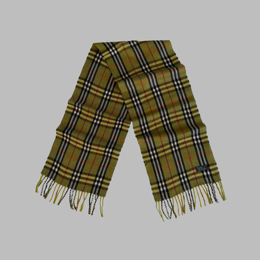 90s Burberry Lambswool Check Scarf