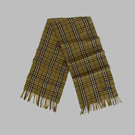 90s Burberry Lambswool Check Scarf