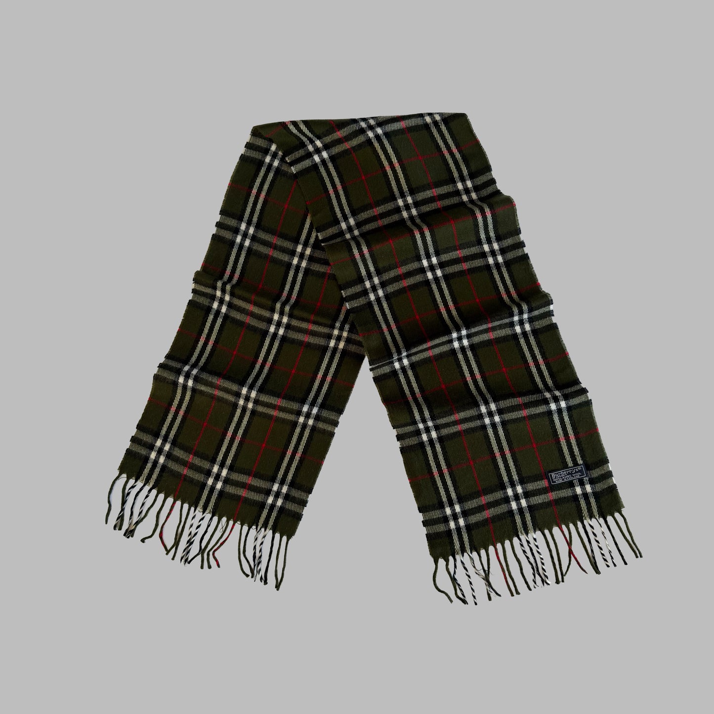 90s Burberry Lambswool Check Scarf