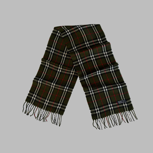 90s Burberry Lambswool Check Scarf