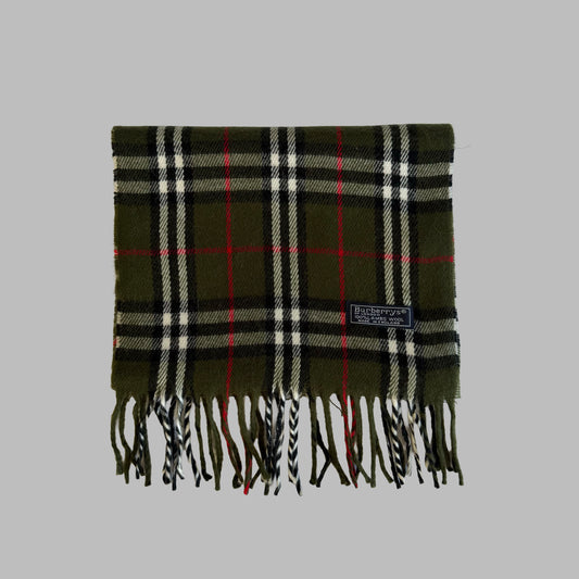 90s Burberry Lambswool Check Scarf