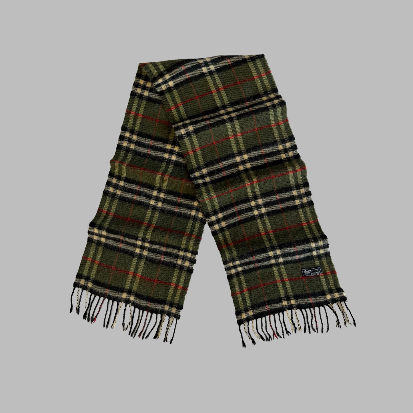90s Burberry Lambswool Check Scarf