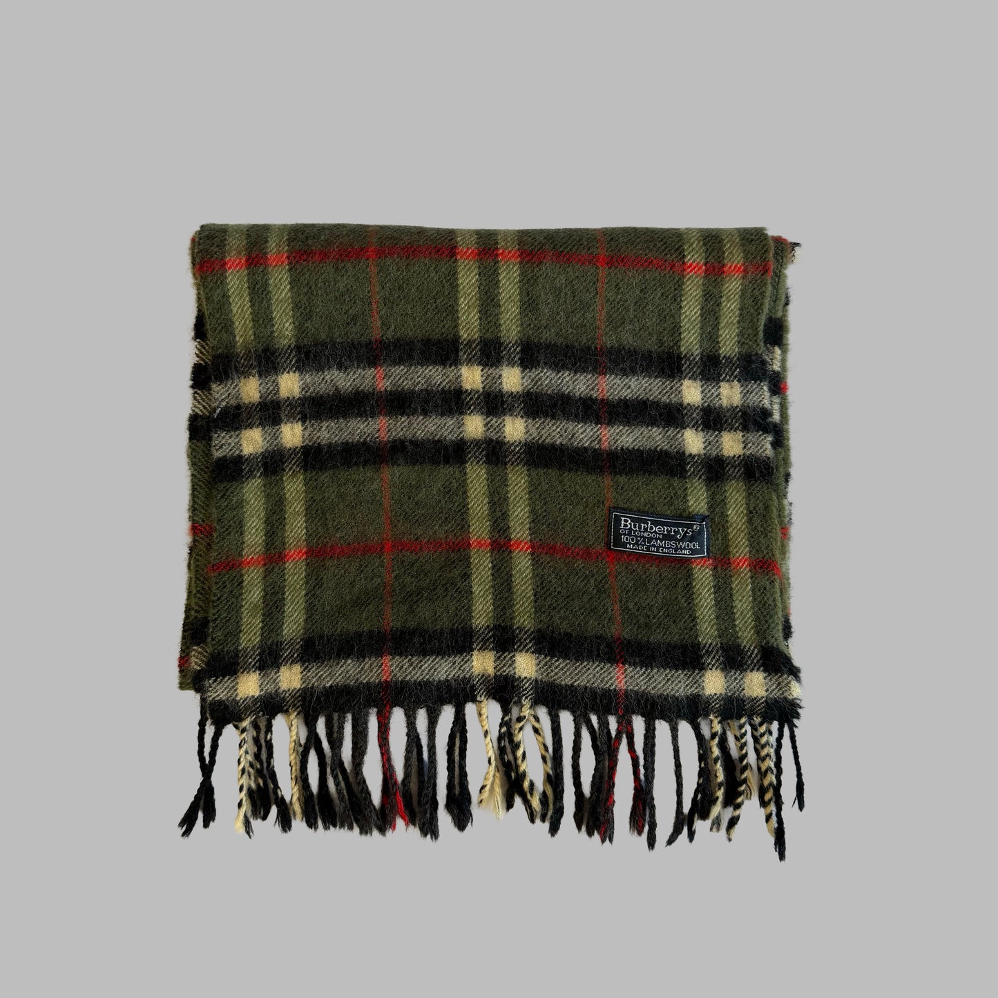 90s Burberry Lambswool Check Scarf