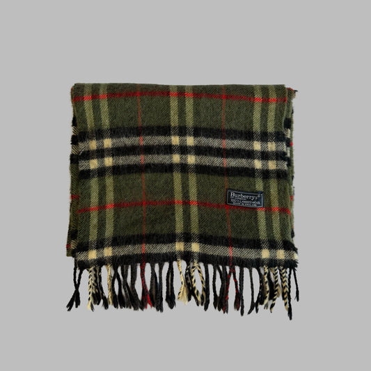90s Burberry Lambswool Check Scarf