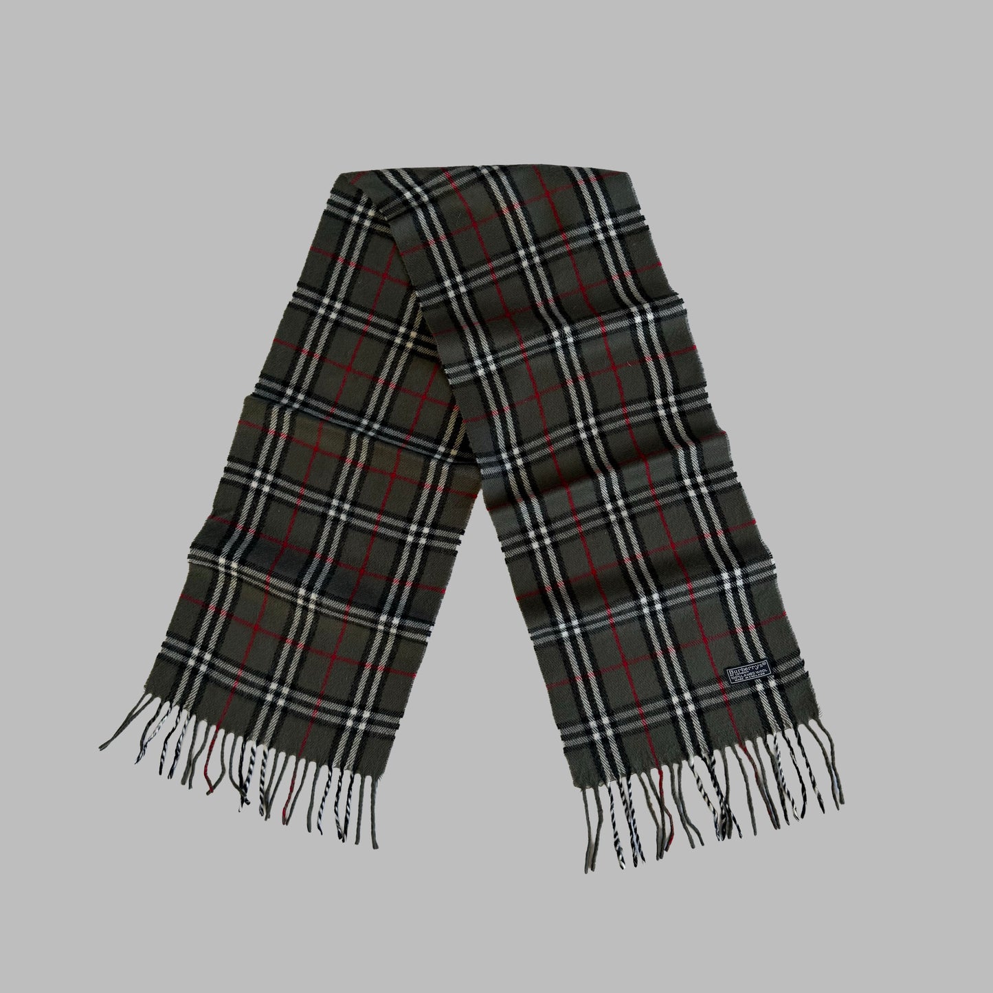 90s Burberry Lambswool Check Scarf