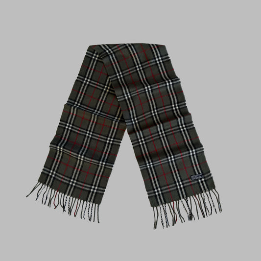 90s Burberry Lambswool Check Scarf