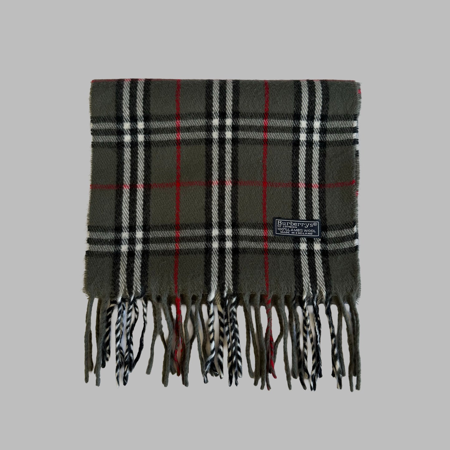 90s Burberry Lambswool Check Scarf