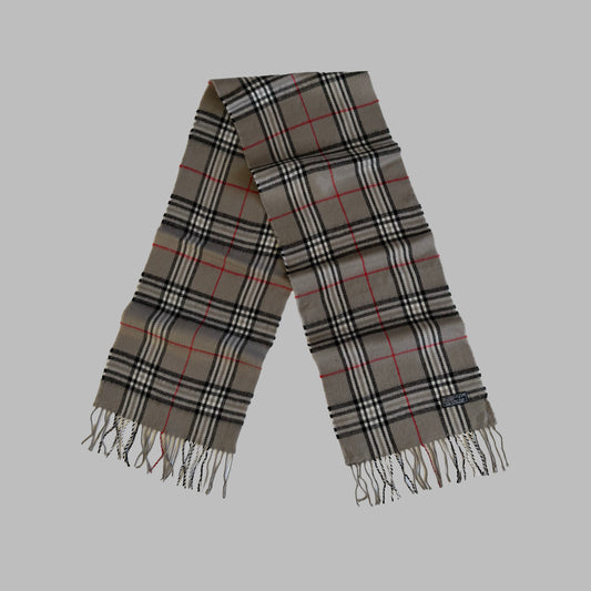 90s Burberry Lambswool Check Scarf