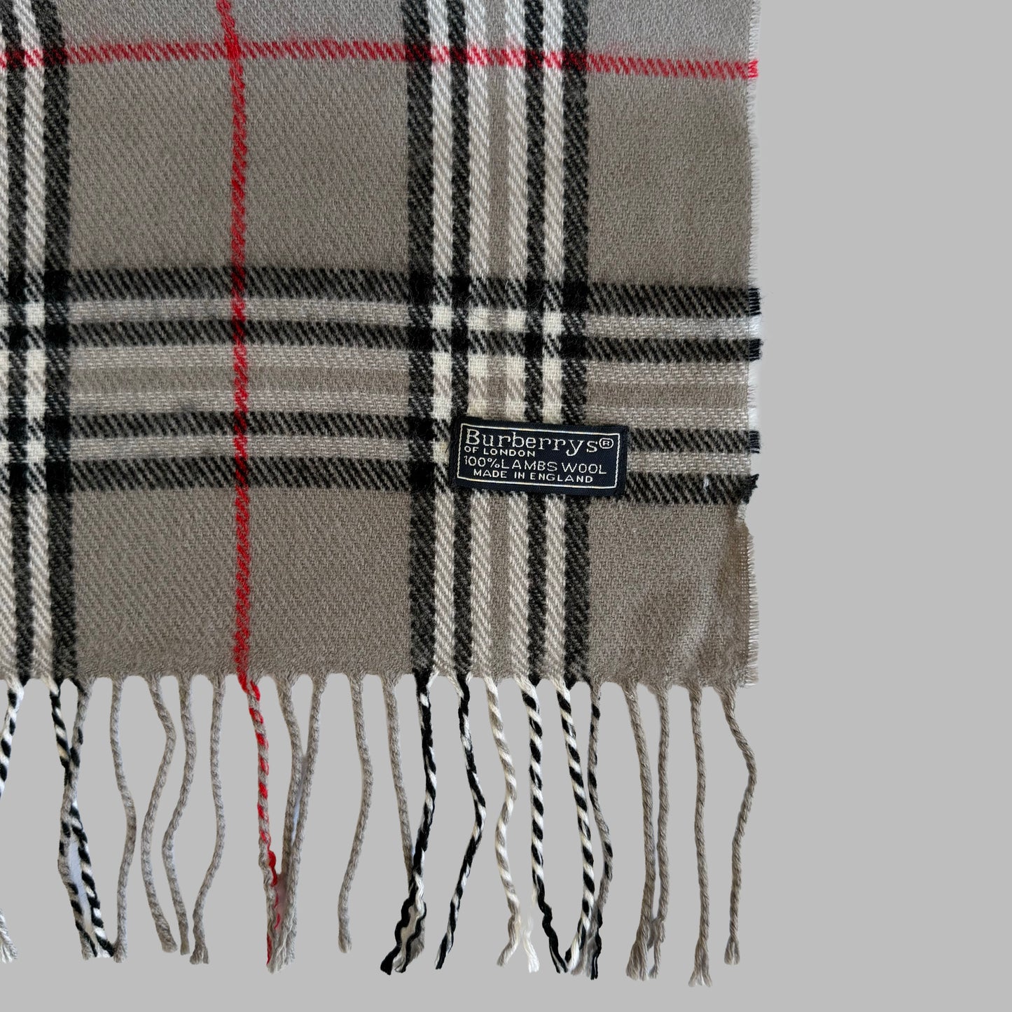 90s Burberry Lambswool Check Scarf