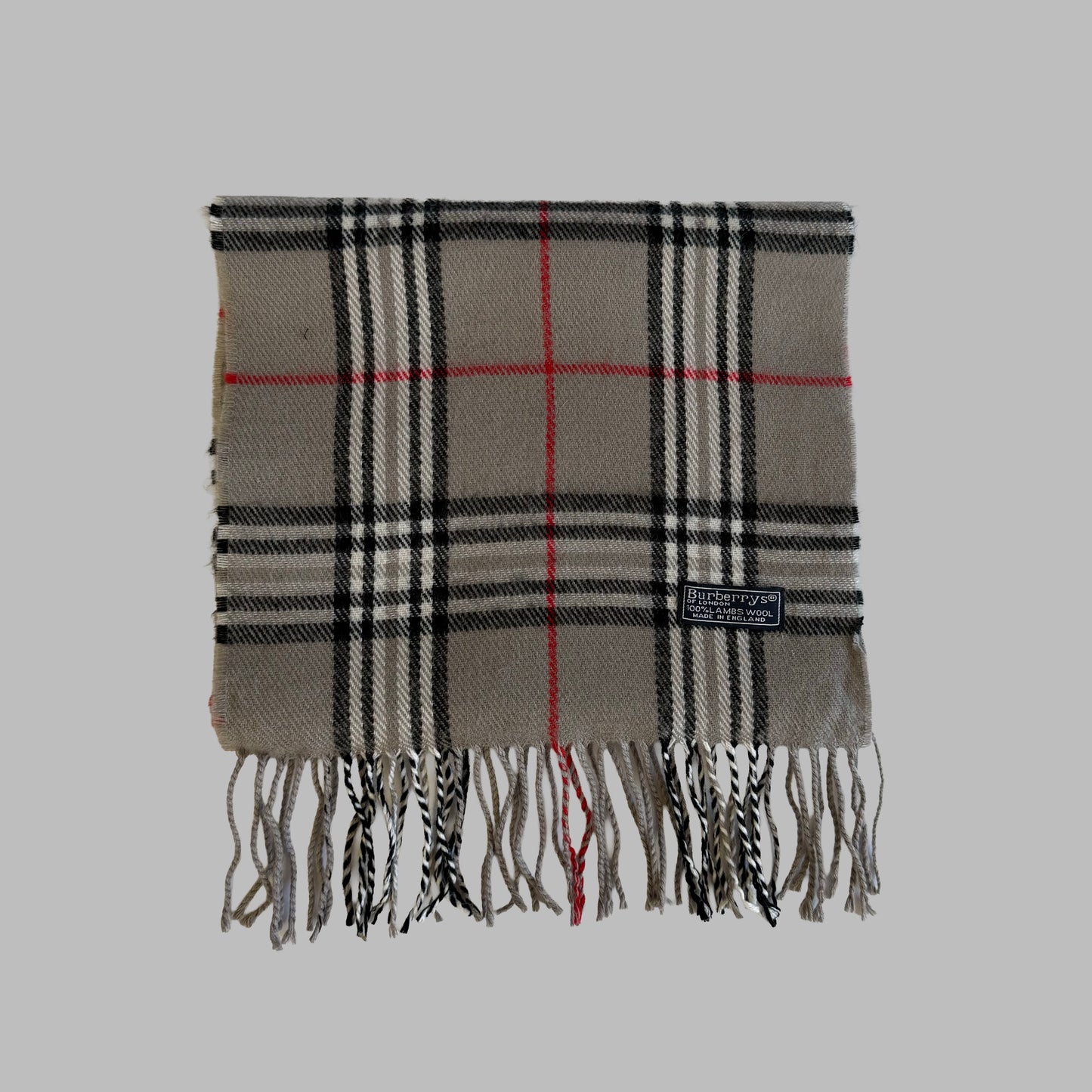 90s Burberry Lambswool Check Scarf