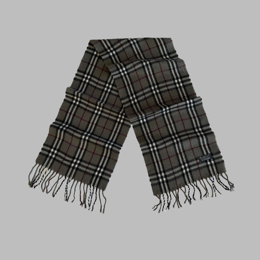 90s Burberry Lambswool Check Scarf