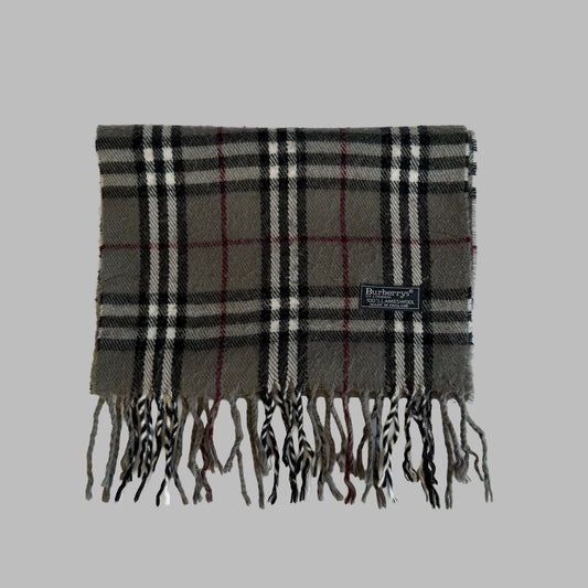 90s Burberry Lambswool Check Scarf