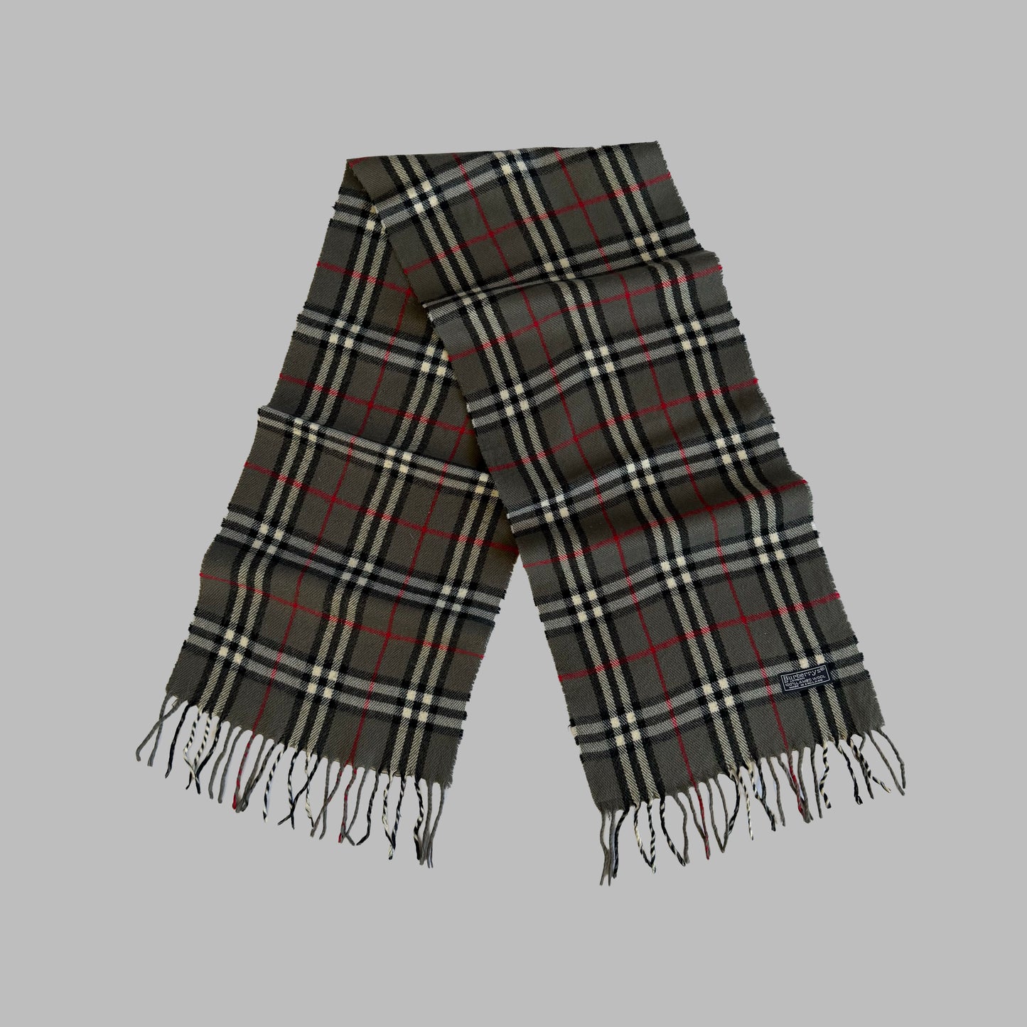 90s Burberry Lambswool Check Scarf