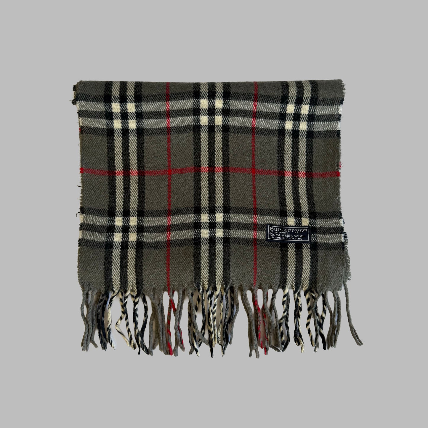 90s Burberry Lambswool Check Scarf