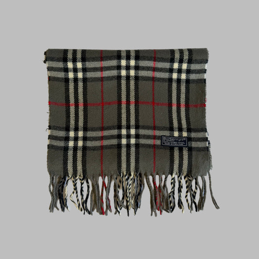 90s Burberry Lambswool Check Scarf