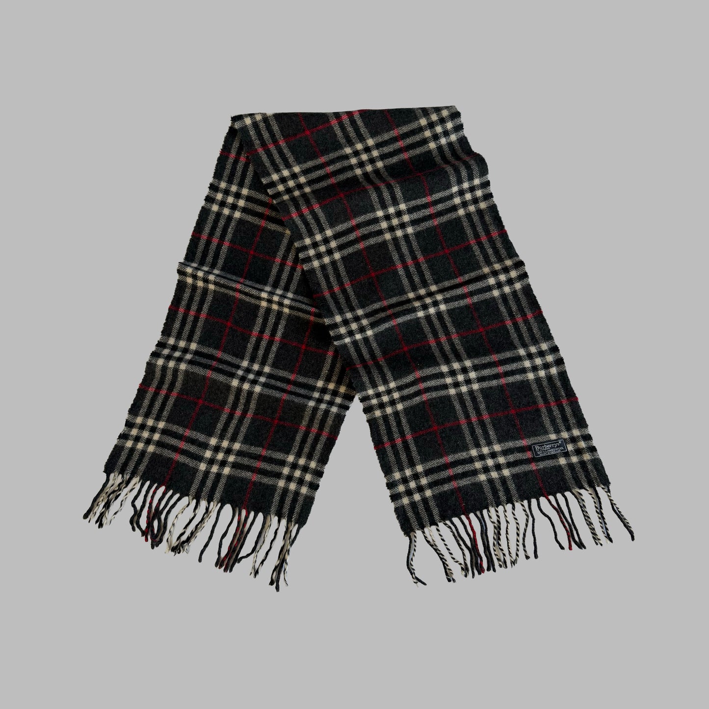 90s Burberry Lambswool Check Scarf