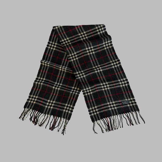 90s Burberry Lambswool Check Scarf