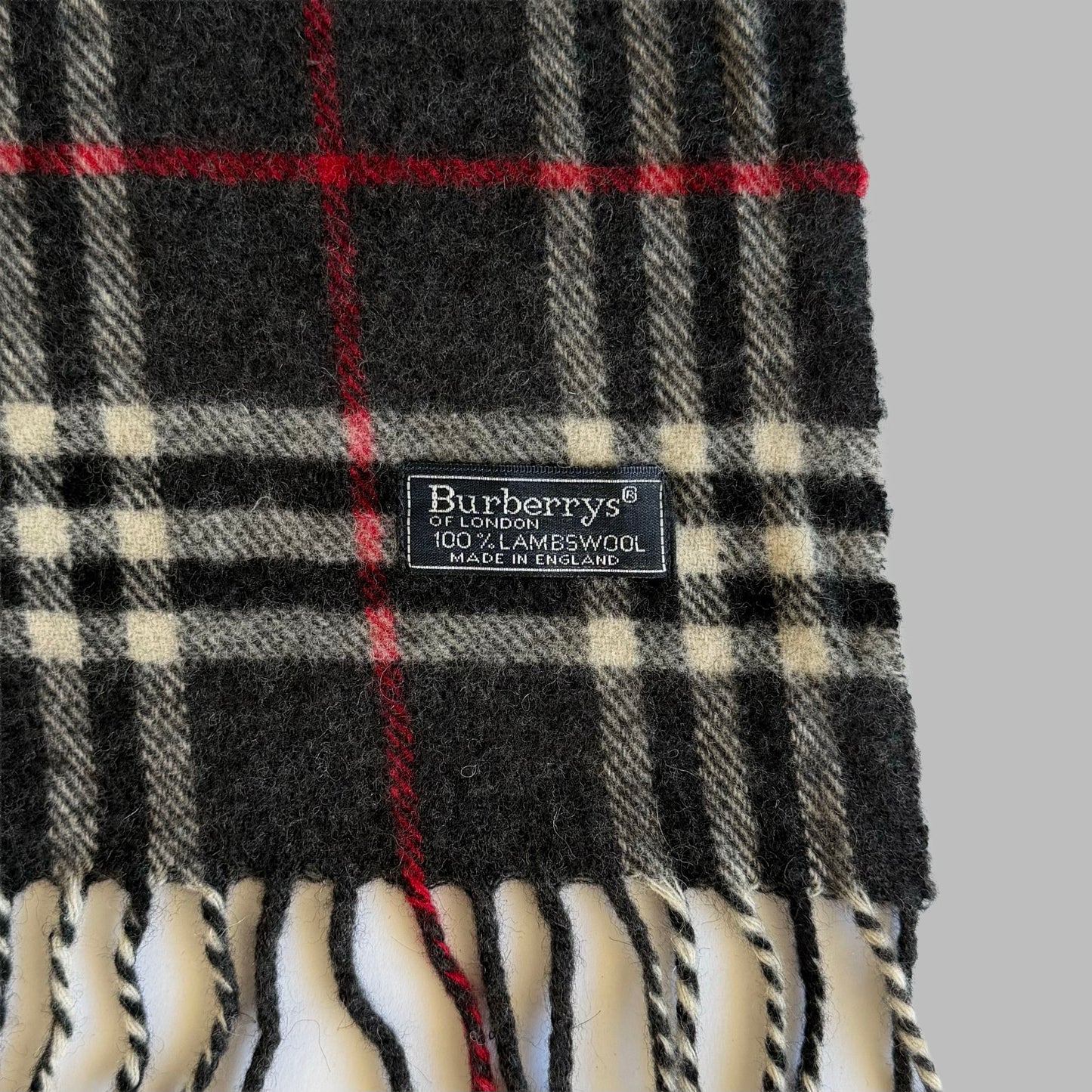 90s Burberry Lambswool Check Scarf