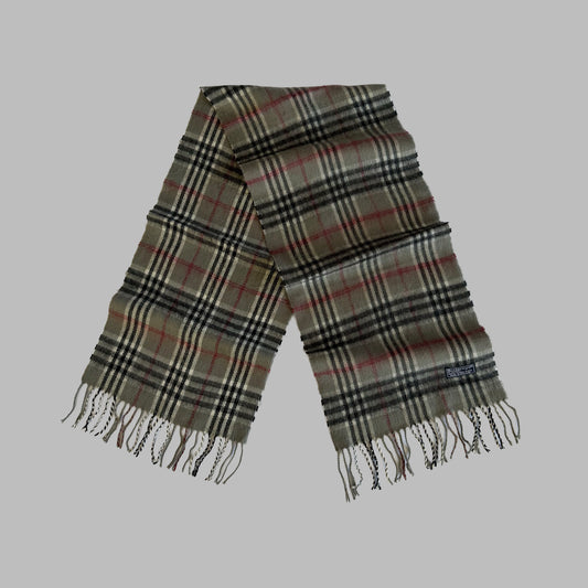 90s Burberry Lambswool Check Scarf