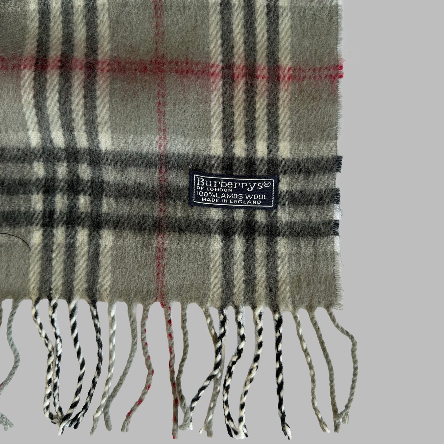 90s Burberry Lambswool Check Scarf